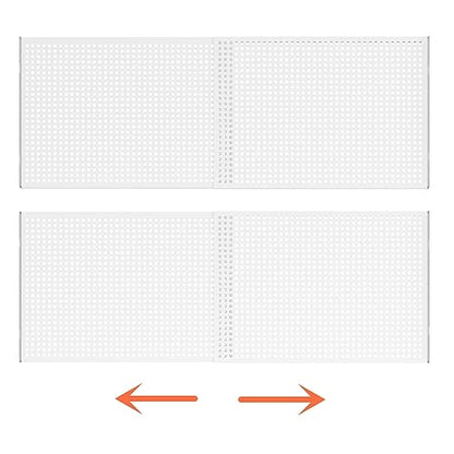 Slideep Adjustable Closet Storage Shelves with Seamless Sticker, Metal Expandable Wardrobe Shelves Organizer System for School Locker, Under Sink and Bathroom White (Large, 2Pack) - size: 11.8"D x 17"W