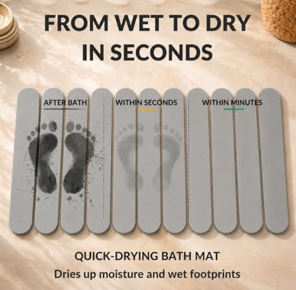 Foldable Stone Bath Mat Large 30" x 17" – Diatomaceous Earth Quick Drying Non-Slip Bathroom Mat Rug – Absorbent Diatomite Mat, Durable & Easy to Clean, Modern (Dark Grey, Large 30" x 17") - color: Dark Grey