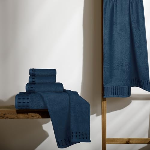 Ultra Soft 6 Pack Cotton Towel Set, Contains 2 Bath Towels 28x55 inch, 2 Hand Towels 16x24 inch & 2 Wash Cloths 12x12 inch, Ideal Everyday use, Compact & Lightweight - Mineral Blue - color: Mineral Blue, size: 6 Pack Set
