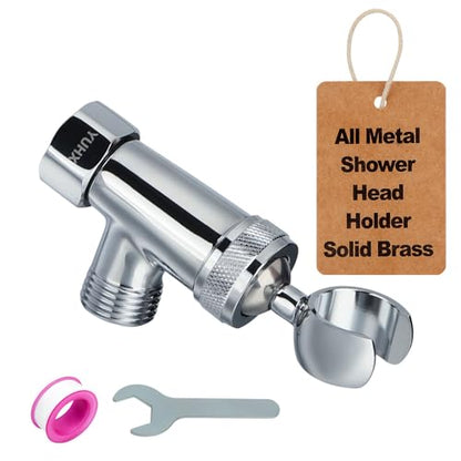 All Metal Shower Head Holder - Adjustable Showerhead Holder for Handheld | Solid Brass Shower arm Bracket, Hand held Shower Arm Mount, Premium Chrome - style: B-Style Chrome