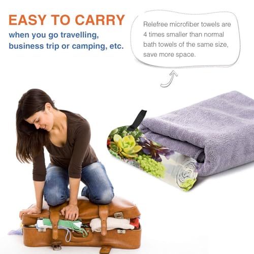 Succulent Potted Plant Quick Dry Bath Towels - Super Soft Bath Towels for Home, Spa, Gym, Travel - color: Succulent Potted Plant, size: 31.5"x63"