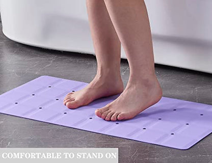 Webos Foldable Non Slip Silicon Bath Mat Bathtub mat Shower mats no Suction Cups for Textured Tub and Reglazed Tub(Foldable-Purple, 28-inch x 14-inch) - color: Foldable-purple