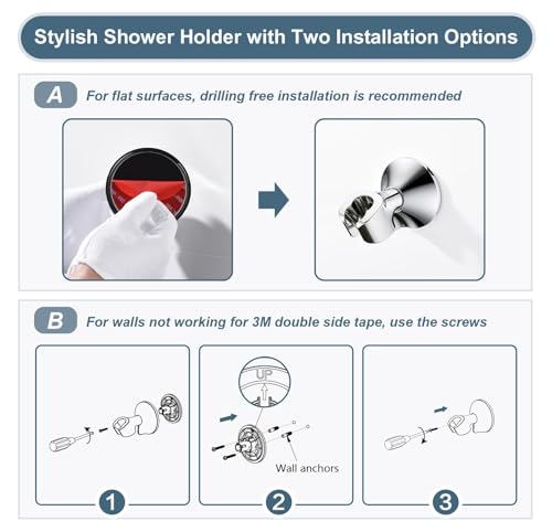 BRIGHT SHOWERS High Pressure Rain Shower Head Combo with Double Extension Arm, 8 Inch Rainfall Shower Head with Handheld Spray, Height Adjustable Dual Square Showerhead Set, Chrome - color: Chrome, style: Dual Shower Head with Extension Arm