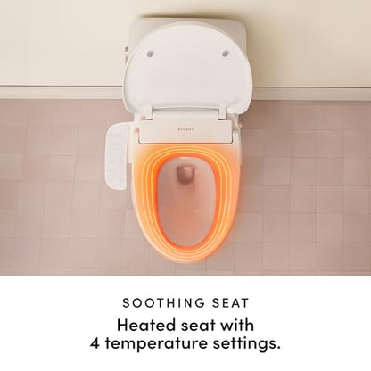 TUSHY Cloud Electric Bidet Heated Toilet Seat, Elongated | Instant Warm Water, Adjustable Air Dryer, Self-Cleaning Nozzle and Filter, Night Light, Soft-Close Lid, GFCI Outlet Required - style: Cloud Elongated Bidet Seat