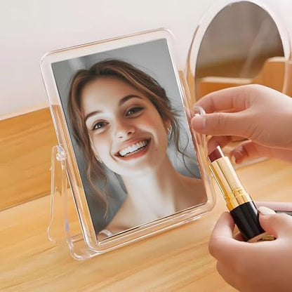 Vanity Mirror Make up Mirrors on Stand Double Sided Desk Makeup | Tabletop Mirror Travel Portable Folding Table Mirror with Stand Bathroom for Dressing