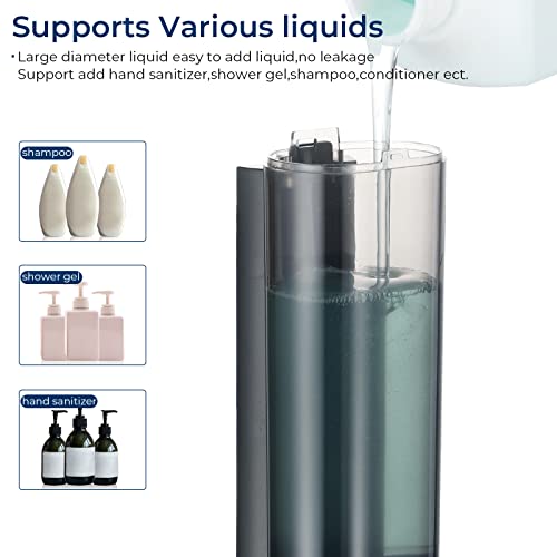 Pollock Shampoo and Conditioner Dispenser Wall Mounted | Shower Soap Dispenser 2 Chamber No Drill, Shampoo Dispenser for Shower, Body Wash Dispenser for Bathroom, Large Capacity - color: Black 1 Chamber