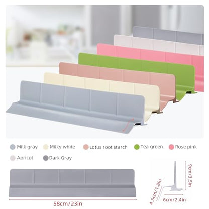 23" Ultra Silicone High Sink Splash Guard, Grey | Released in 2026, Self-Draining Water Splash Guard, for Kitchen Sink&Bathroom&Island, 3.5" Splash Guard, 7 Strong Suction Cup - color: Gray