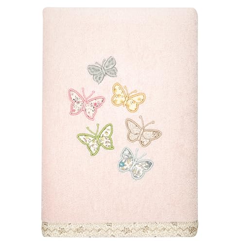 Frolic 4-Piece Luxury Towel Set, Calico Applique, Soft & Durable Turkish Cotton, Elegant Bathroom Ensemble, 2 Bath 2 Hand Towels, Blush - color: Blush, size: 2 Pcs Bath 2 Pcs Hand Towel