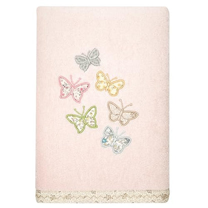 Frolic 4-Piece Luxury Towel Set, Calico Applique, Soft & Durable Turkish Cotton, Elegant Bathroom Ensemble, 2 Bath 2 Hand Towels, Blush - color: Blush, size: 2 Pcs Bath 2 Pcs Hand Towel