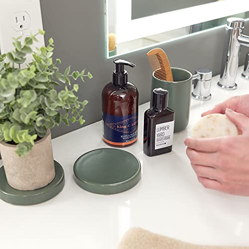 iDesign Ceramic Earth Collection Ceramic Bar Soap Dish, Moss - color: Moss, size: Soap Dish