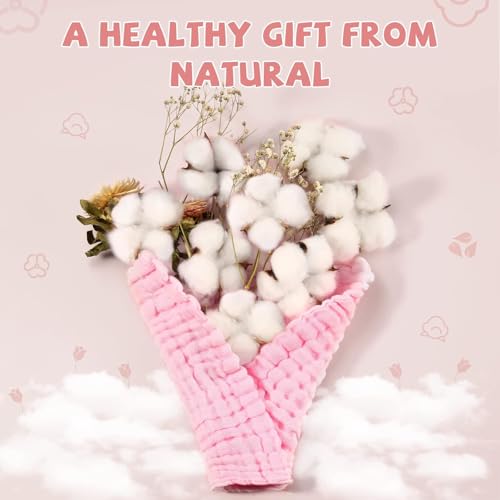 Cotton washcloths, face Cleaning Cloths,Bath Small Towels,6 Pack, 12x12 Inches - color: Pink