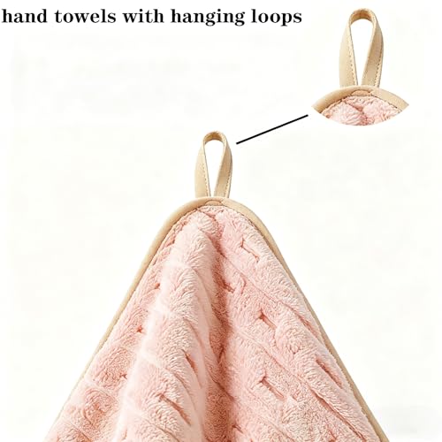 3 Pack Microfiber Hand Towels for Bathroom with Hanging Loops Quick Dry Small Towel Set for Bathroom Kitchen 14 x29.6inch (Pink) - color: Pink