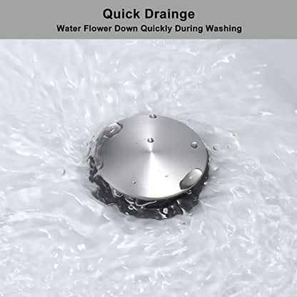 Bathroom Sink Stopper, Pop Up Drain Stopper for Bathroom Sink with Overflow, Built-in Anti-Clogging Strainer, Brushed Nickel - color: Brushed Nickel, style: Style A: pop up drain