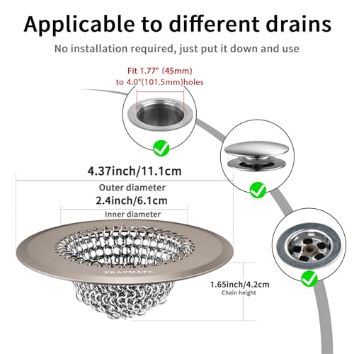 Reversible Shower Drain Hair Catcher, Prevent Clogging Bathtub Drain Cover, Fast Drainage & Easy Clean Tub Drain Hair Catcher for Regular & Pop-up Drain (Brown) - color: Brown