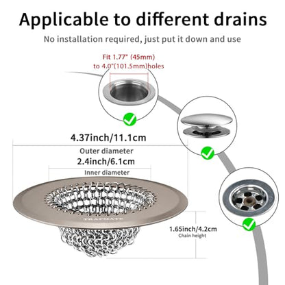 Reversible Shower Drain Hair Catcher, Prevent Clogging Bathtub Drain Cover, Fast Drainage & Easy Clean Tub Drain Hair Catcher for Regular & Pop-up Drain (Brown) - color: Brown