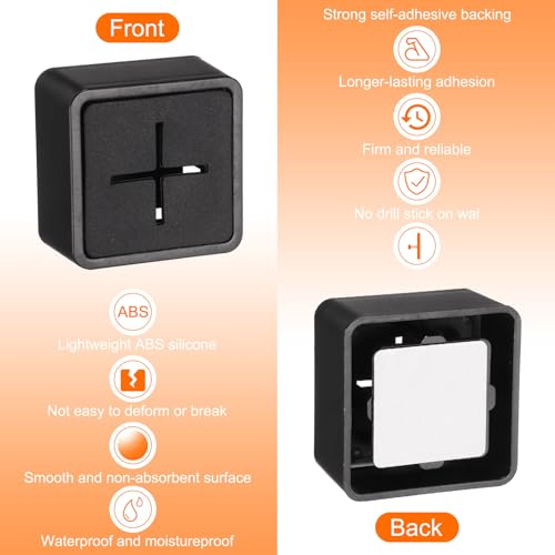 HARFINGTON 3pcs Self Adhesive Hooks Waterproof ABS Silicone Shower Robe Towel Wall Hooks Adhesive Push Dish Towel Hooks Without Drill for Bathroom Kitchen Washroom Home, Black - color: Black