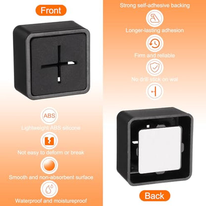 HARFINGTON 3pcs Self Adhesive Hooks Waterproof ABS Silicone Shower Robe Towel Wall Hooks Adhesive Push Dish Towel Hooks Without Drill for Bathroom Kitchen Washroom Home, Black - color: Black