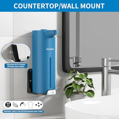 Automatic Soap Dispenser Touchless, Hands-Free, Multi Adjustable Volume, Long Battery Life, Compatible with Thick & Thin Dish/Hand Soap for Bathroom and Kitchen, Easy for Toddlers, Blue - color: Matte Blue