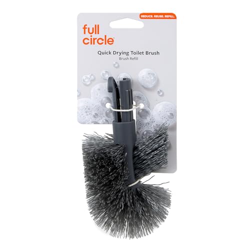 Full Circle Quick Drying Toilet Brush Refill – Replaceable Head for Deep Bowl Cleaning, Fits Quick Drying Toilet Brush, Plastic-Free Packaging - color: Brush Refill, style: Toilet Brush