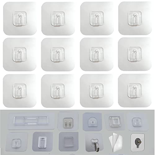 12 PCS Wall Mounted Replacement Sticky Pads for Kitchen Bathroom Shower Caddy Organizer Rack Holder Nail Free Adhesive Hooks (n Shape) - color: n Shape