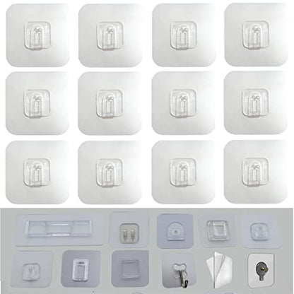 12 PCS Wall Mounted Replacement Sticky Pads for Kitchen Bathroom Shower Caddy Organizer Rack Holder Nail Free Adhesive Hooks (n Shape) - color: n Shape