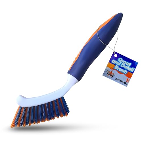 Bring It On Grout Cleaning Brush – Crevice Cleaning Brush with Stiff Nylon Bristles – Heavy-Duty Grout and Tile Cleaner Brush – Scrubbing Brush for Corners, Bathroom, Kitchen, Crevice Gaps - style: Single Brush