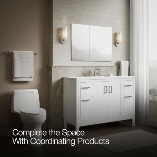 Kohler 55065-NA Embark Slim Two-Door Medicine Cabinet Mirror, Adjustable Shelves with Mirrored Doors, 35 in. W x 26 in. H - size: 35 in. x 26 in., style: Flat Edge