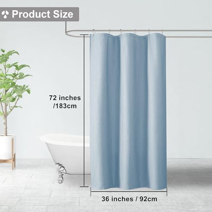 Small Stall Shower Curtain - Embossed Textured Bathroom Curtain, 36 x 72 Shower Curtain for RV Camper, Machine Washable Water Resistance, Glacier Blue - color: Glacier Blue, size: 36"W x 72"L (Pack of 1)