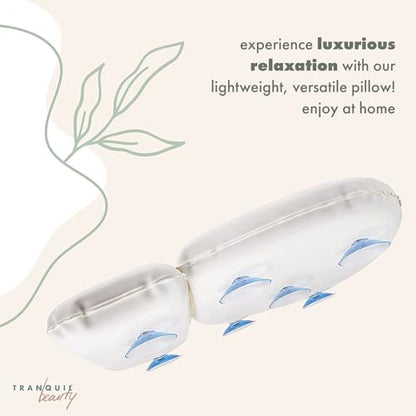 TranquilBeauty Bath Pillow, White, PVC, Pain Relief, 7 Suction Cups - Ergonomic Head & Back Support, Luxury Spa Experience, Waterproof Design, Ideal for Elderly & Children
