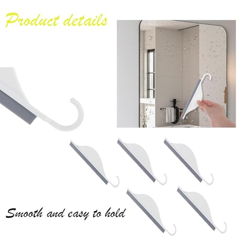 Kitchen Squeegee, 5 Pcs Shower Glass Cleaner Squeegee with Hook for Cleaning Window, Sink, Bathroom