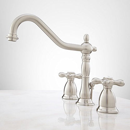 Signature Hardware 329417 Victorian Widespread Bathroom Faucet - Cross Handles
