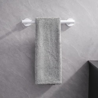 GERZWY 12-Inch Bathroom Towel Bar SUS 304 Stainless Steel Bath Towel Bar Modern Round Style Wall Mount, White - color: White, size: 12 Inch (Pack of 1)