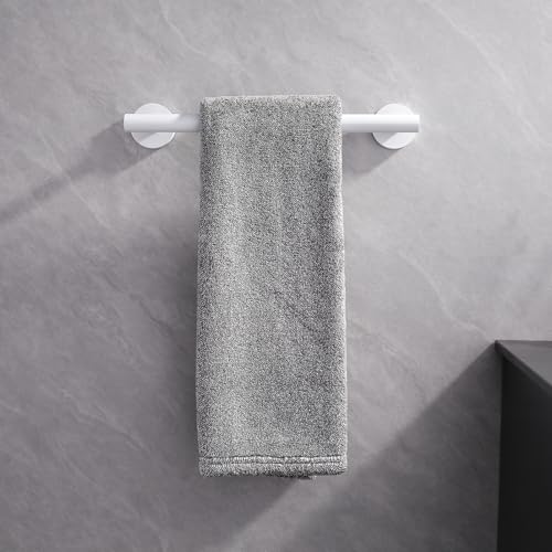 GERZWY 12-Inch Bathroom Towel Bar SUS 304 Stainless Steel Bath Towel Bar Modern Round Style Wall Mount, White - color: White, size: 12 Inch (Pack of 1)