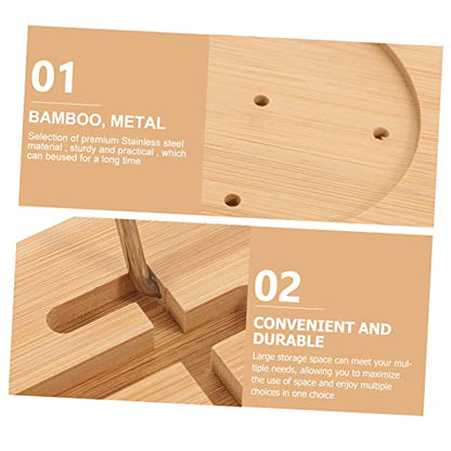 PRETYZOOM Expandable Bamboo Bathtub Tray Adjustable Phone Holder Multifunctional Bath Shelf for Relaxation and Storage for Reading and Bathing Accessories