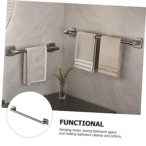 Heavy Duty Metal Towel Hanger Adhesive Towel Bar Bathroom Wall Rack Multi-use Slipper Drying Rack Easy Install - size: 40X6X6CM