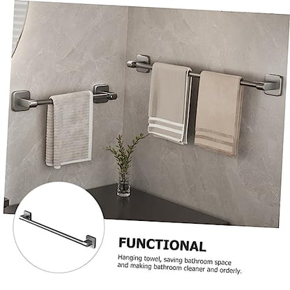 Heavy Duty Metal Towel Hanger Adhesive Towel Bar Bathroom Wall Rack Multi-use Slipper Drying Rack Easy Install - size: 40X6X6CM