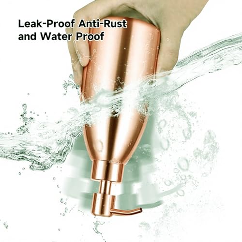 304 Stainless Steel Soap Dispenser 16oz Rust-Proof Liquid Soap Pump Bottle for Kitchen or Bathroom Countertop Hand Dish Lotion Leak-Proof (Rose Gold) - color: Rose Gold