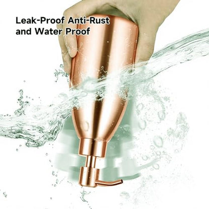 304 Stainless Steel Soap Dispenser 16oz Rust-Proof Liquid Soap Pump Bottle for Kitchen or Bathroom Countertop Hand Dish Lotion Leak-Proof (Rose Gold) - color: Rose Gold