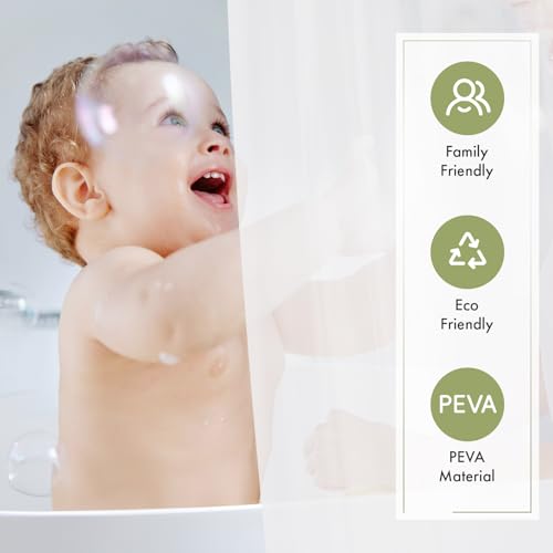 Frosted Shower Curtain Liner, 72x84 Plastic Shower Liner PEVA Medium Weight Inside Shower Curtain for Bathroom with Rustproof Grommets - color: Frosted, size: 72"W x 84"L (Pack of 1)