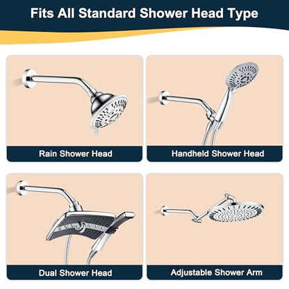 BRIGHT SHOWERS Shower Arm with Flange 10 Inches Solid Brass Shower Head Extension Arm, Wall Mounted Shower Pipe Arm for Rainfall Shower Head and Handheld Showerhead, Chrome - color: Chrome, style: Basic 10 Inch