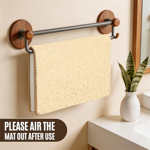 32 * 24in Shower Mat Bathtub Mat Non Slip | Bathmats Non Slip, Quick Drying Foot Scrubber Loofah Mats for Inside Shower, Tub, Bathroom, Home, Beige - color: Beige, size: 32" x 24" (Rectangular)
