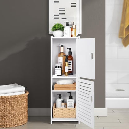 YARUKIMA Bathroom Floor Storage Cabinet,White