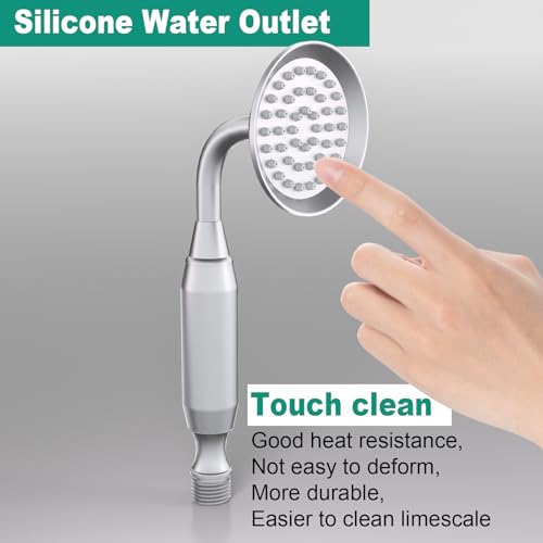 Shower Slide Bar with Handheld Shower Head Brass Adjustable Height Wall-mounted Retro Shower Head Holder with 59 inch Hose for Bathroom,Brushed Nickel - color: Brushed Nickel