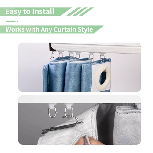 Ceiling Curtain Track, 3ft to 6ft Adjustable Curtain Track Ceiling/Wall Mount, Heavy Duty Aluminum Curtain Track Rods with Roller Hooks - Curtain Rail System for Grommet/Pleated Drape, White - color: White, size: 3ft-6ft