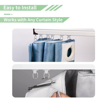 Ceiling Curtain Track, 3ft to 6ft Adjustable Curtain Track Ceiling/Wall Mount, Heavy Duty Aluminum Curtain Track Rods with Roller Hooks - Curtain Rail System for Grommet/Pleated Drape, White - color: White, size: 3ft-6ft