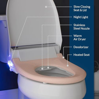X7 Bidet Toilet Seat, Elongated Bidet Attachment for Toilet Warm Water with Soft Close, Electric Heated Bidet Seat with Water Filtration