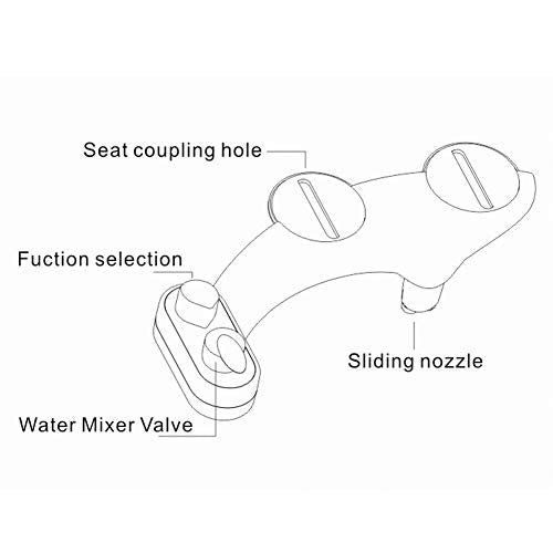 Non Electric Bidet Spray Hot Cold Water Toilet Attachment for US Bathroom