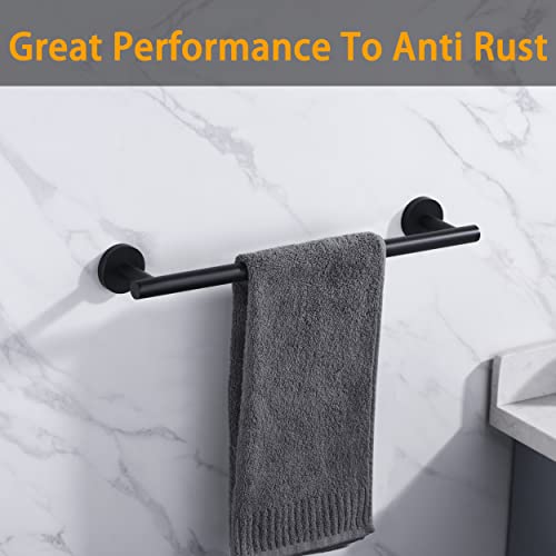 Nolimas Matte Black Bath Towel Bar Single Bars Towel Rack Rod Classic Wall Mounted SUS304 Stainless Steel Bathroom Towel Holder Toilet Kitchen Towel Shelf Single Layer,16 inches - color: Matte Black, size: 16inch