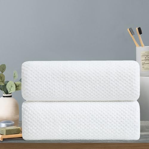 Hand Towels Set 2 Pack-16“x31”,Ultra Soft Microfibers Bathroom Towel Set Highly Absorbent Quick Dry Luxury Premium Towel Lightweight Durable Hand Towel Collection for Hotel Spa Gym Kitchen,White - color: White Set, size: 2-Piece Set