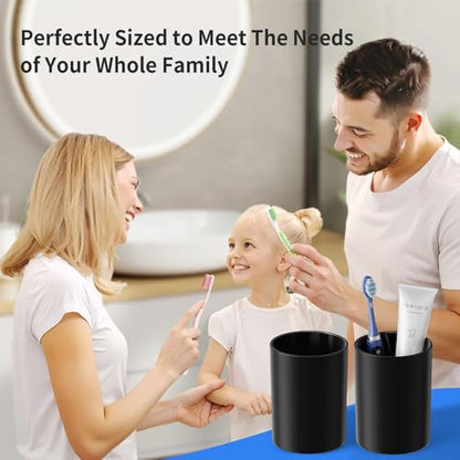Toothbrush Cup 13.75oz Bathroom Tumbler 1PK,Black | Easy to clean 390ml plastic bathroom tumbler with non-slip grip. Durable toothbrush cup for home, travel and business - color: Black, size: 1PC
